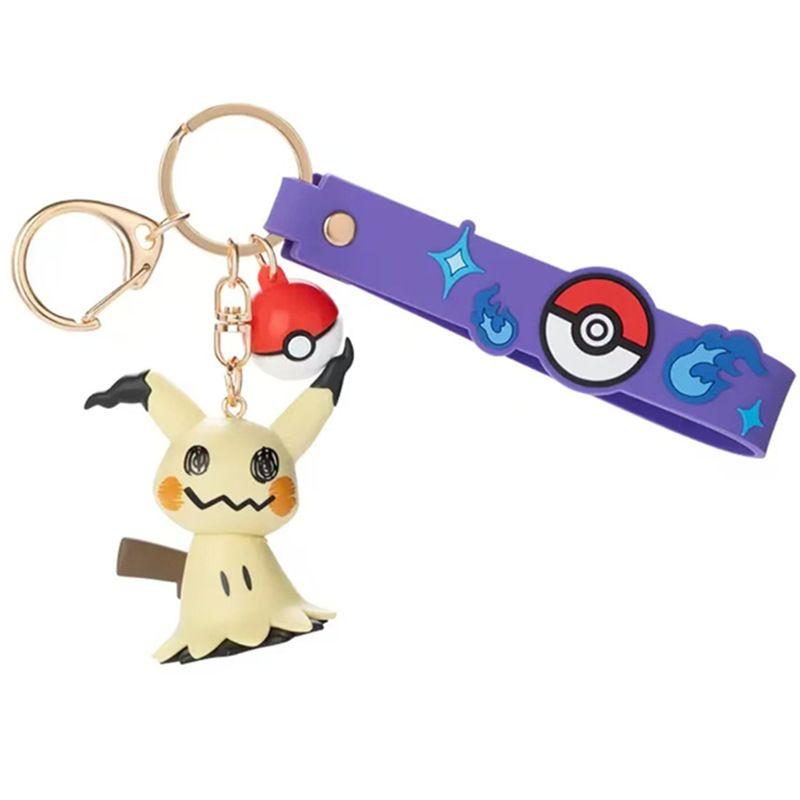 Anime  Cute Keychain Gengar Meowth Cubone Mimikyu Snorlax Action Figures Pendant Bag Charm Orna Gifts ments Collect