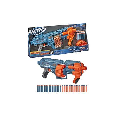 Hasbro Nerf Elite 2.0 Shockwave RD-15 Ручной бластер, Быстрая стрельба, Возраст 8+, Включает 30 официальных дротиков Elite, Вращающийся барабан на 15 дротиков +