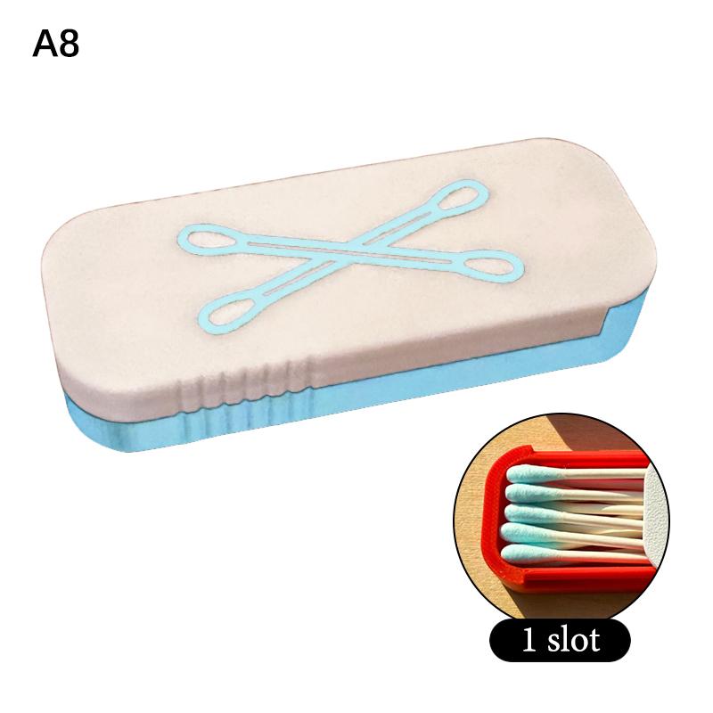 1pc Mini Sliding Cotton Swab Storage Box Portable Swab Case For Travel And Daily Use Multi-Compartment Dust-Proof Keeps Clean