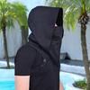 Kiberpank Kapyushonli Sharf Qisqa O'rta asr Plashi Assassin Shlyapasi Pagan Kostyum Aksessuari Halloween Kospleyi uchun Jangchi Plashi Kiyimi