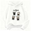 Casual Children's Hoodie, Fashionable Coffee Cat Pattern - Autumn and Winter Christmas Gifts for Boys and Girls