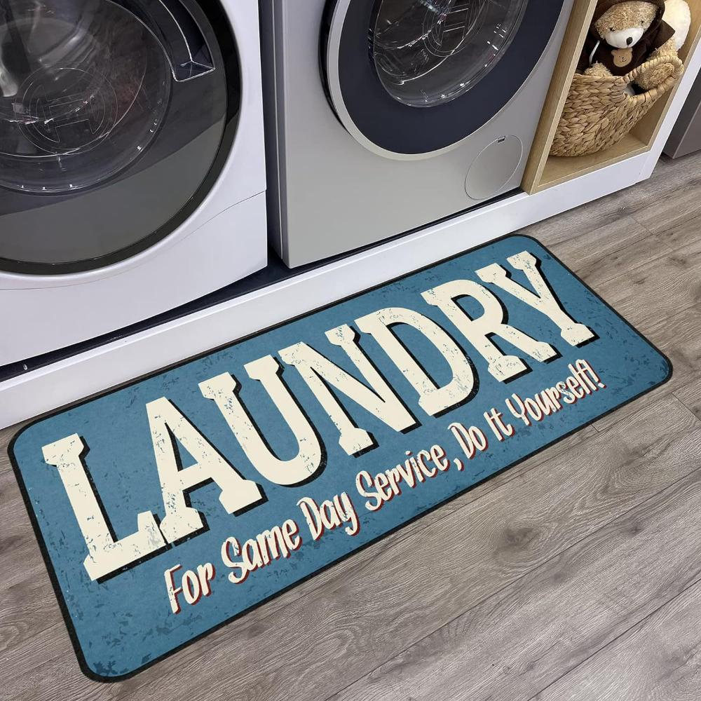 Machine-washable Laundry Room Mat Nonslip Kitchen Floor Mat Long Strip Mat Hallway Soft Rug Front Door Living Room Sofa Rug