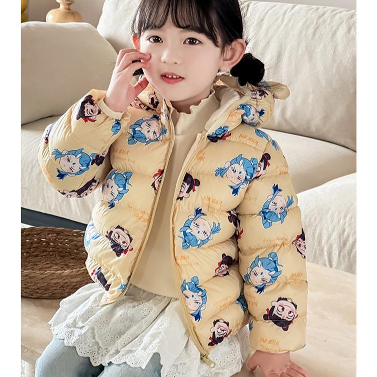 Зарубежный стиль зимняя детская куртка для девочки укороченная утолщенная на хлопковой подкладке Теплая хлопковая одежда для девочек детские осенние пальто с принтом тай-дай розового цвета