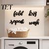 Rustic Wooden Wall Letters Stickers, Self-Adhesive Art Decor, Retro 3D Decorative Cursive Signs English Words Stickers for Home Living Room