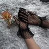 Stretchy Flexible Accessories Falbala Full Finger Spots Lace Mittens Spots Gloves Tulle Gloves