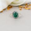 Green Onyx 925 Sterling Silver Oval Gemstone Green Stone Handmade Jewelry Ring For Women