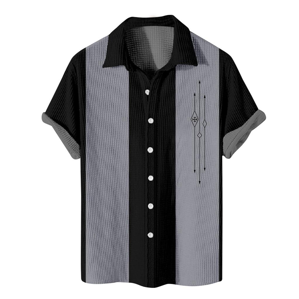 Men's Hawaiian Printed Button Short Sleeve Shirts Men's Casual Fashion Short Sleeve Shirts