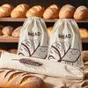 Linen Bread Bag Reusable Baguette Cotton Drawstring Storage Bag Loaf Homemade Bread Fresh Eco Friendly Keeping For Baguette