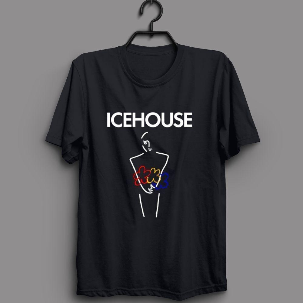 Vtg Icehouse Rock Band Gift Cotton Black Full Size Unisex Tee Shirt TR545