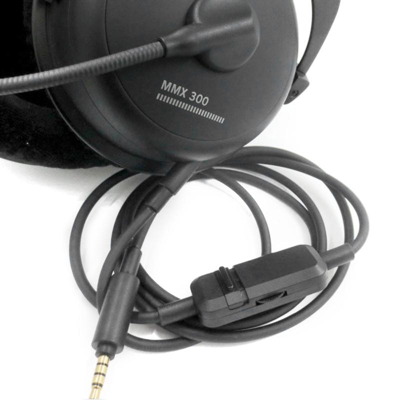 Обновленный портативный кабель для наушников Beyerdynamic MMX300 Черная оплетка ПУ-провод Вспомогательный кабель