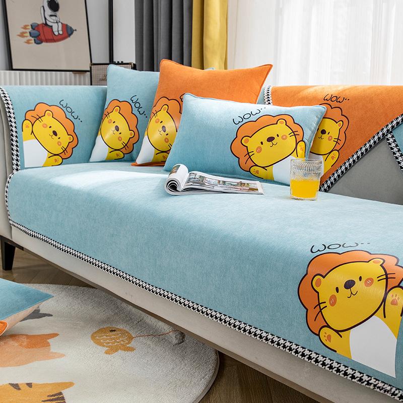 Диванная подушка Four Seasons, универсальная скандинавская простая нескользящая синельная легкая роскошная тканевая подушка