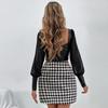 Spring Autumn Y2K Sexy Fashion High Waist Houndstooth A-line Skirt Women Casual Vintage Plaid Lady Korean Slim Female Hip Skirts