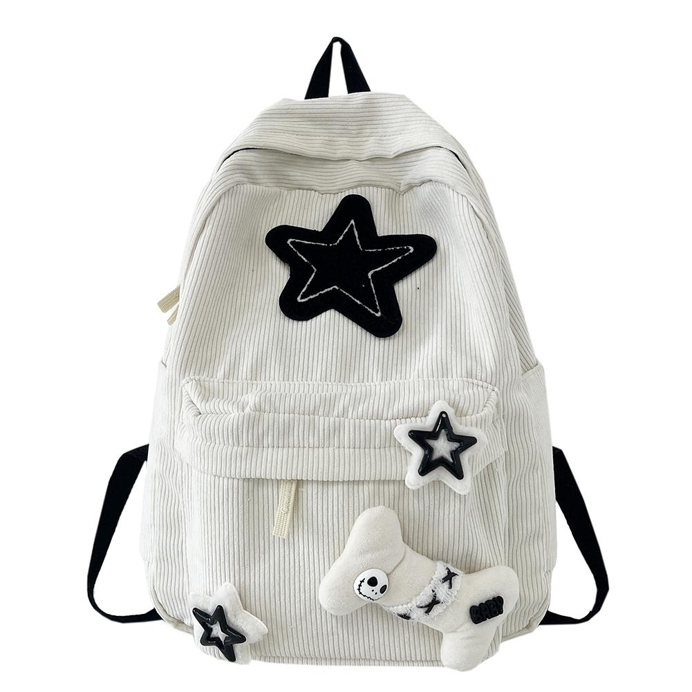 Вельветовый рюкзак для женщин и мужчин Star Travel Bag Bookbag для работы и покупок(черный)