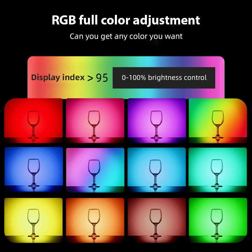 Магнитный RGB Видеосвет Фотосъемка Заполняющий свет 2500K-9000K Регулируемый 20 Световых Эффектов Видеосвет для Компьютера Планшета Мобильного Телефона Камеры Bui