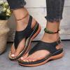 Fashion Fashion Toe Clip Wedge Sandals for Women's Summer Platform Roman Sandals Plus Size 43 Thick Soled Beach Shoes for Women