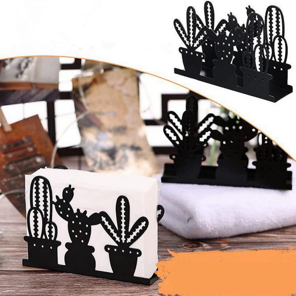 Table Napkin Holder Freestanding Tissue Dispenser Stainless Steel Cactus European-style Table Napkin Dispenser