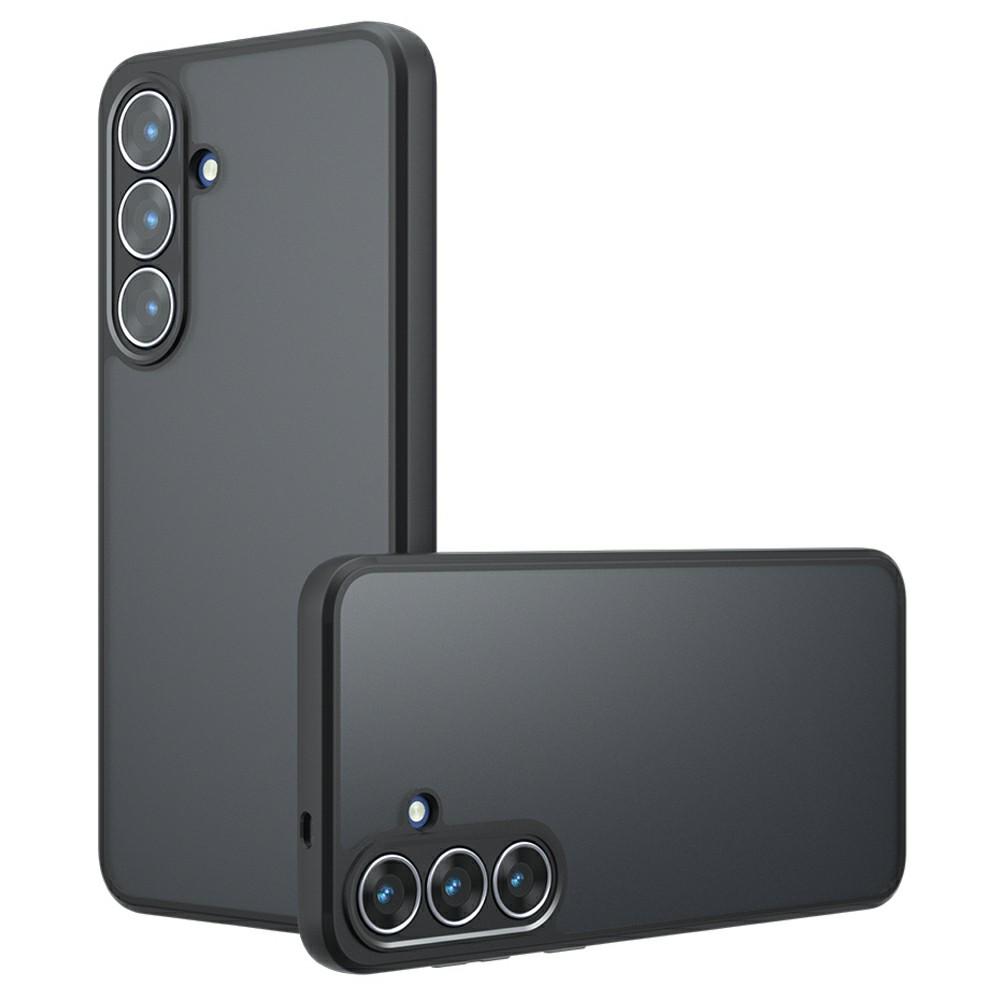 For Samsung Galaxy S25 FE Case Skin-Touch TPU + PC Matte Phone Back Cover, Transparent Black
