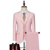Men's Slim Fit Three-Piece Suit, Multi-Color British Wedding Tuxedo, Plus Size Groomsman Set