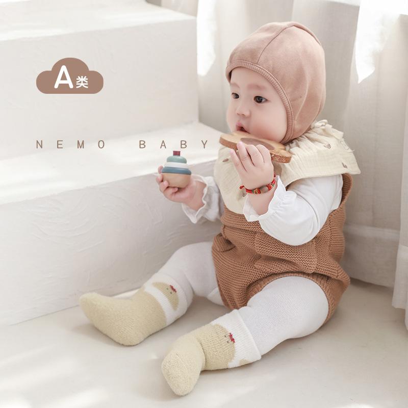 Зимние носки для новорожденных, утолщенные и бархатные, теплые детские носки, милые носки с героями мультфильмов