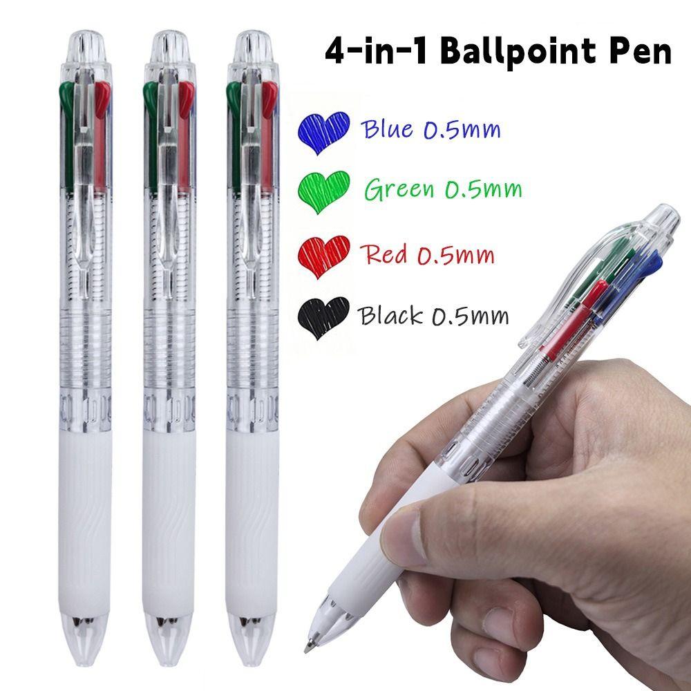 Four-color Gel Pen Transparent Rod Roller Ball Pen New Multi-color Writing Pen School Office