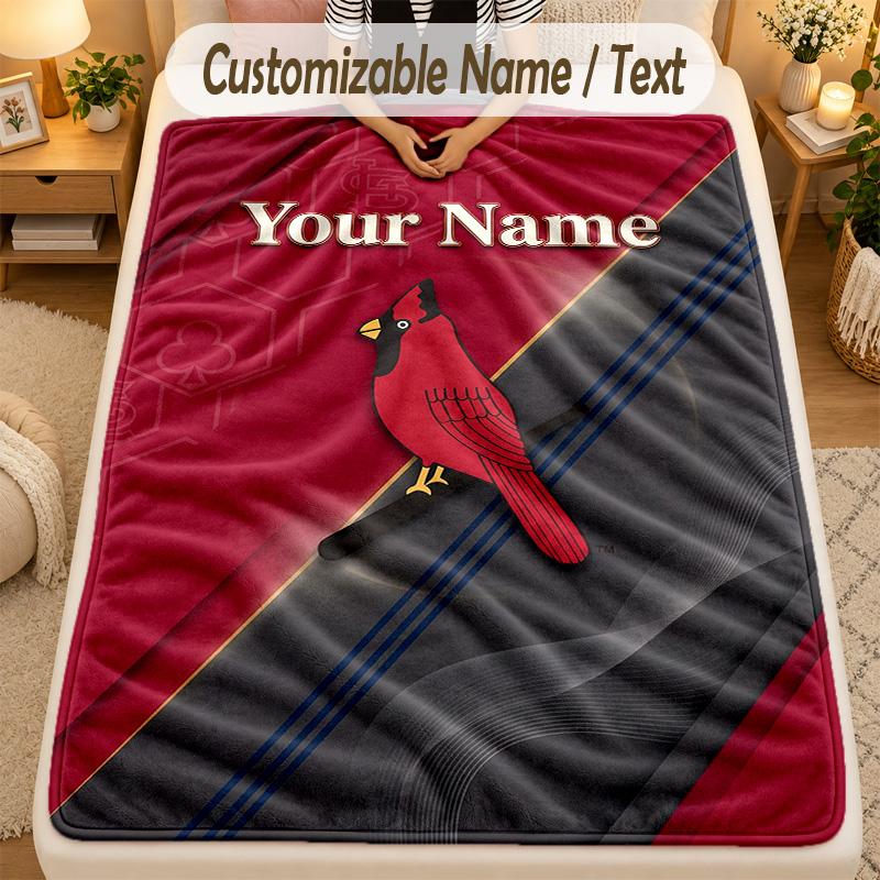 Фланелевое одеялоСт. Плед Louis Cardinals с индивидуальным текстом, персонализированный, мягкий, теплый, для дома, подарок