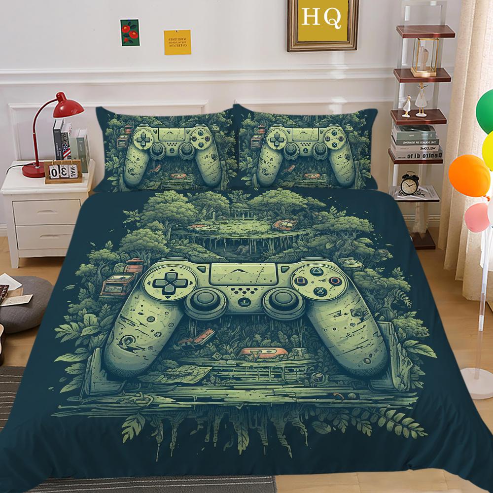 Комплект пододеяльников с 3D игровой консолью и принтом, домашнее постельное белье, односпальная кровать, одежда для мальчиков и детей, мягкий комплект постельного белья, чехол