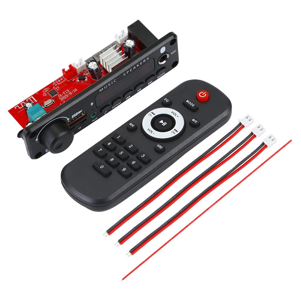 150 Вт Усилитель Автомобильный FM-радио Модуль 6,5 мм Микрофон Совместимый с Bluetooth 5.0 Аудио MP3-плеер TF USB Музыкальный плеер Запись Вызова