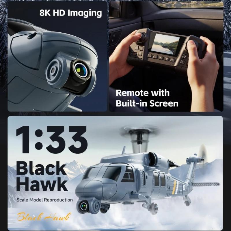 2026 L2 Радиоуправляемый вертолет 6-осевой гироскоп 8k HD-камера с ЖК-экраном Удержание высоты Оптический поток Вертолет с дистанционным управлением Rc Игрушки для детей Взрослых Подарки