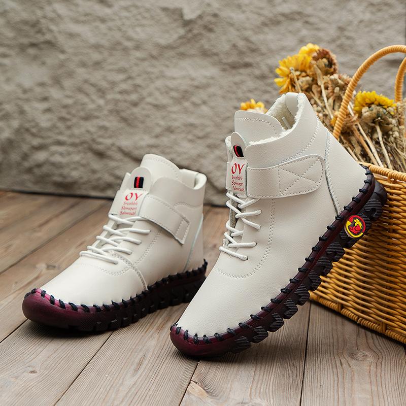 Теплые зимние мужские ботинки с мехом, большие размеры 36-44, зимние ботинки, женская обувь, модные уличные кроссовки, кожаные ботинки ручной работы