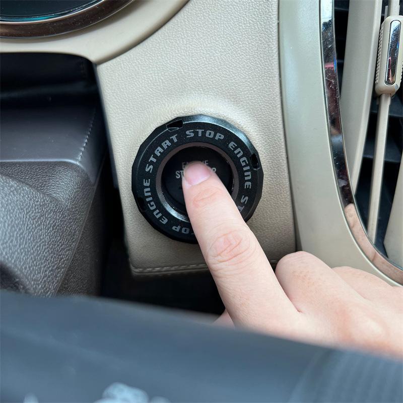 Car Moto Engine Start Stop Button Cover Ignition Switch Blade-type Rotatable Protection Cap Interior Decoration Decor Sticker