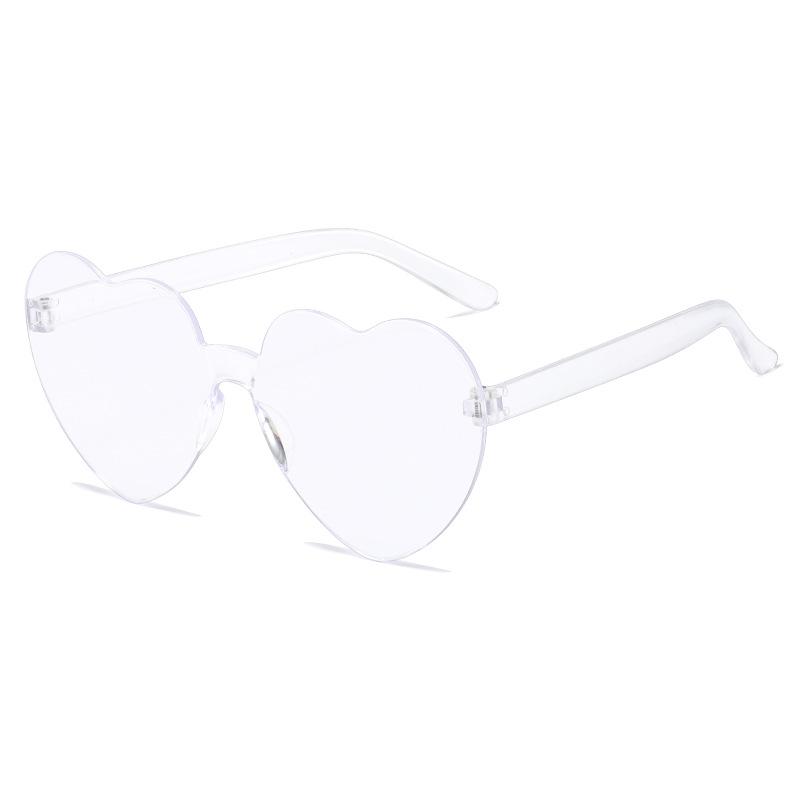 Transparent Jelly Color Love Heart Sunglasses For Men And Women Peach Heart Sunglasses