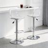 2-Pack Adjustable Bar Stools: Transparent Backrest + Silver Metal Legs, Height Adjustable from 82-104 cm, 360 degrees Rotation.