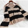 2pcs/set Women Winter Tracksuit 2 Piece Pant Suits Knitted Striped Sweater Top and Pants 2 Piece Set Outwear Outfits