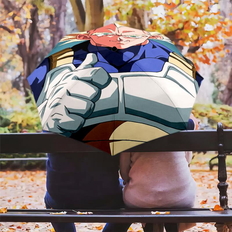 Узор Веджета из Dragon Ball, автоматический складной зонт, портативная и складная конструкция, 8 спиц, рождественский или день рождения подарок.