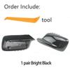 2PCS Car Side Door Rearview Side Balck Carbon Mirror Cover Caps for BMW 3 Series E46 2 Doors 7 Series E65 E66 E67 E68 2001-2008