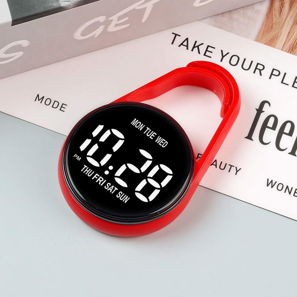 LED Electronic Hanging Watch Portable Waterproof Pocket Watch Digital Display Carabiner Luminous Pocket Watch Children/Adults