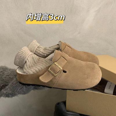 Тапочки хлопковые женские бархатные туфли на платформе женские осенне-зимние новые Мори ретро японские уродливые милые на толстой подошве сумка голова полутапочки