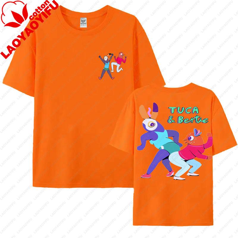 Tuca Bertie Adult Cartoon TShirt Streetwear Fashion Casual Funny Cartoon Printed Tee Crewneck Cotton Y2k Clothes