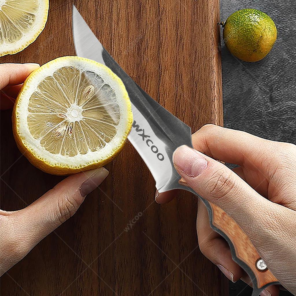 Нержавеющая сталь Топор для рубки Костяной нож Кованый кухонный шеф-нож Ножи для мяса, рыбы, фруктов Профессиональный нож мясника с чехлом