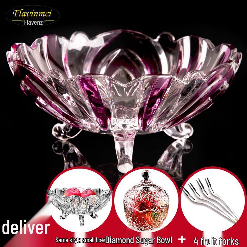 Fulaiwenzi Nordic Style Crystal Glass Fruit & Candy Dish