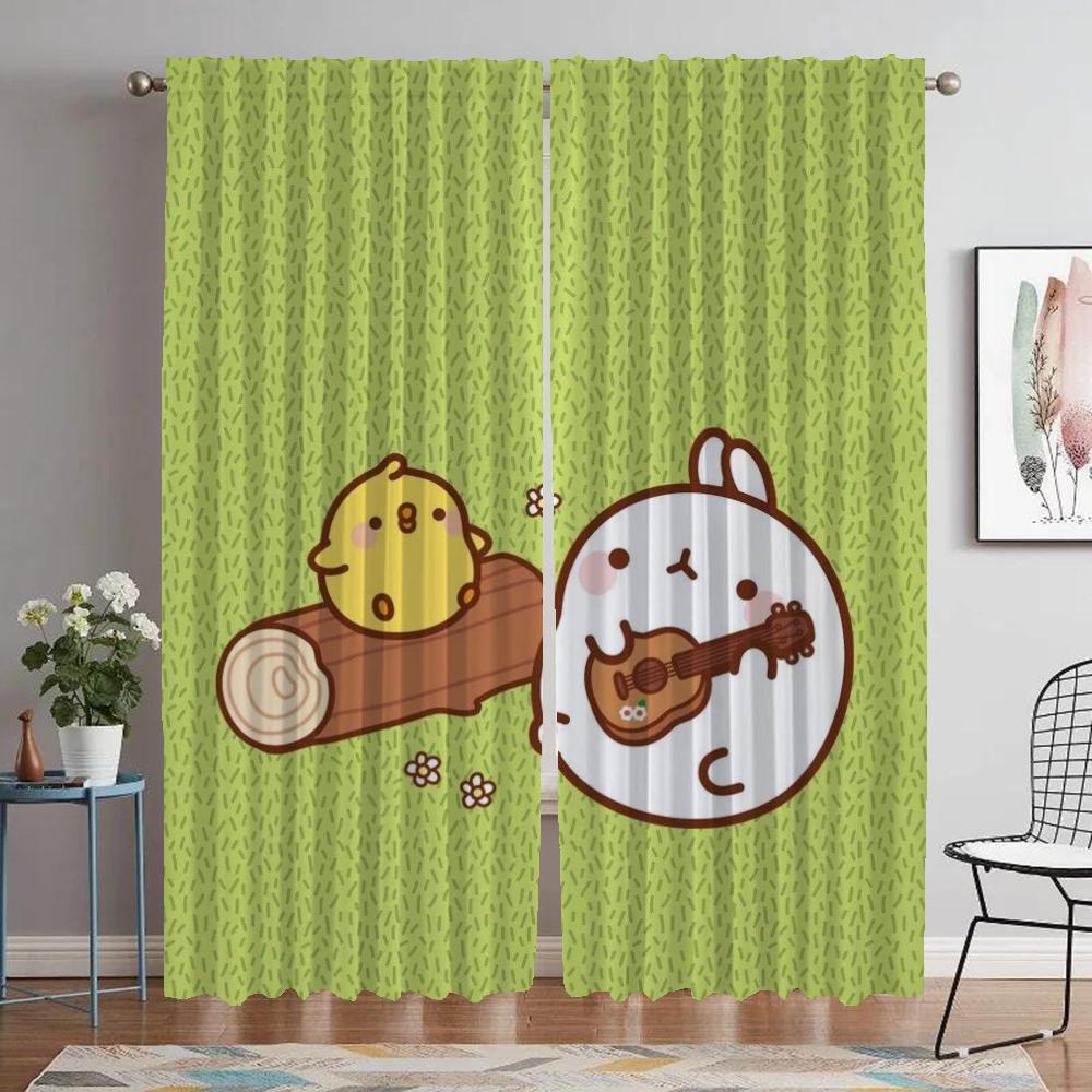 Блэкаут шторы Molang для гостиной, тюль для спальни, украшение на Хэллоуин, кухонные шторы, 2 штуки, элегантные