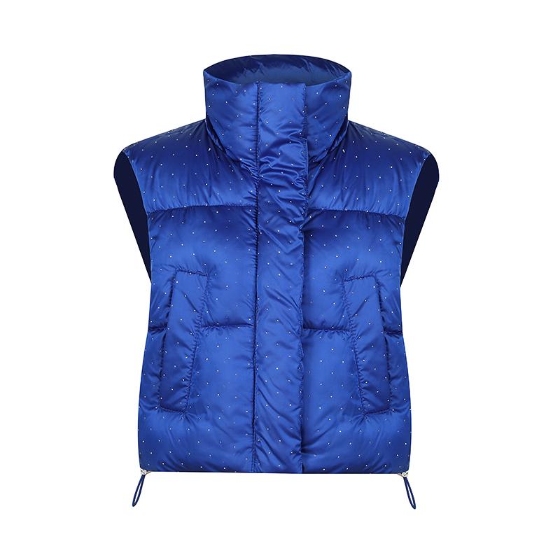 Женская осенне-зимняя однотонная утолщенная верхняя одежда с хлопковой подкладкой и воротником-стойкой, теплая куртка без рукавов, пальто, жилет