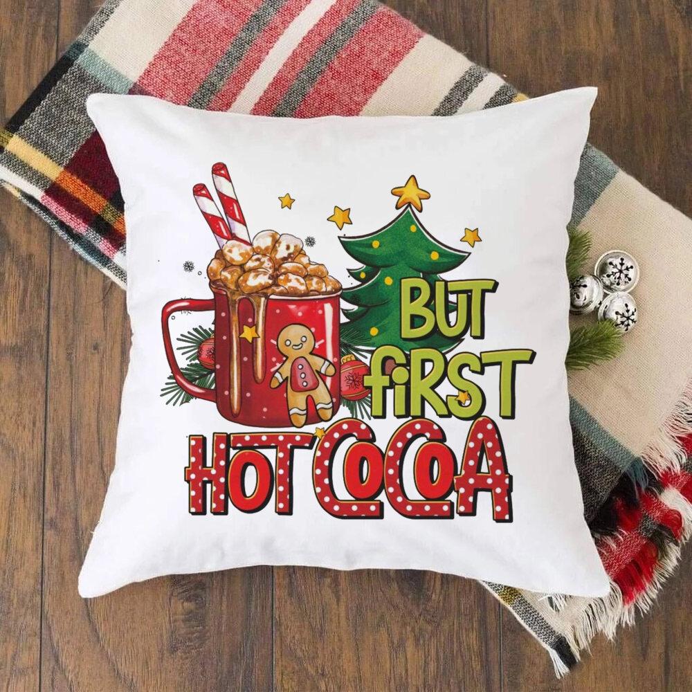 Christmas Crew Deer Print Pillow Case Winter Party Decor Home Cushion Cover Fall Holiday Pillowcase Xmas Gift for Family Friends