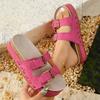 Large Size Platform Slippers Women's Summer 2025 New Belt Buckle Rivets Fashion Explosion Sandals Women