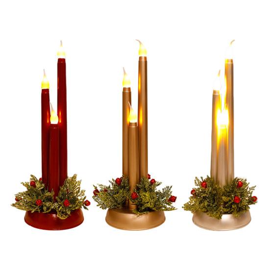 Yousheng Christmas LED Candle Lamp Battery Powered Flameless Fake Taper Candle Decoration Flickering Long Electric Simulation Candle Light