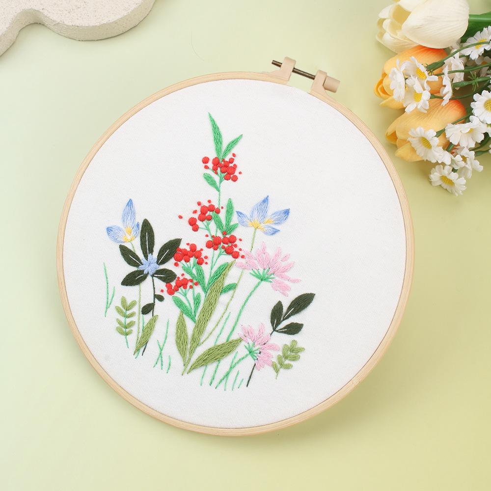 New Bouquet Flowers, Handmade Embroidery Kit Diy Material Pack Beginner Fabric Embroidery Suzhou Embroidery
