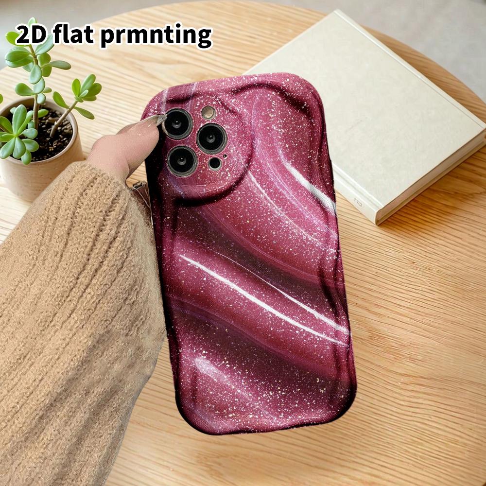 Phone Case: 2D flat design suitable for iPhone 18, 17, 16, 15, 14, 13Pro protective case, couple style, dark red texture, Christmas and Halloween gift
