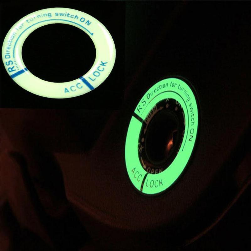 Luminous Car Ignition Key Hole Ring Coil Switch Decor Sticker