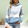 Womens Fashion Blue White Clouds Print Loose Hoodie Tops Blouse Sweatshirt Casual Long Sleeve Pullover Tops