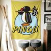 PINGU Wall Tapestry Aesthetic Wall Hanging Printed Fabric Blanket Decorative Tapestries for Bedroom Living Room Home Decor